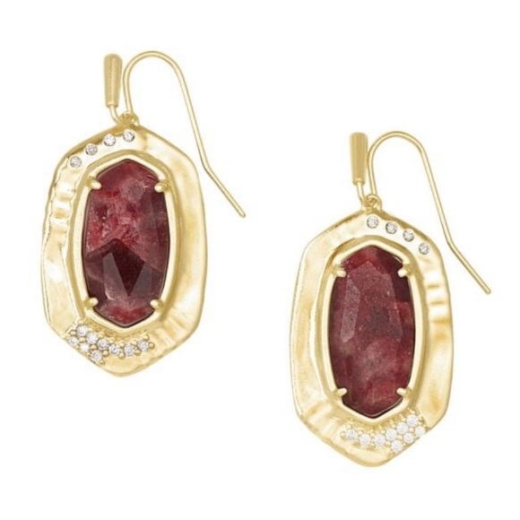 KENDRA SCOTT Anna 14K Yellow Gold Plated & Jade Drop Earrings - Picture 3 of 15